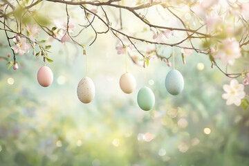 Branch with Hanging Easter Eggs