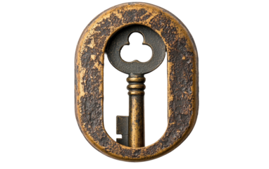 Isolated Keyhole Symbol for Opening Doors to Fairness and Justice Isolated on transparent background.
