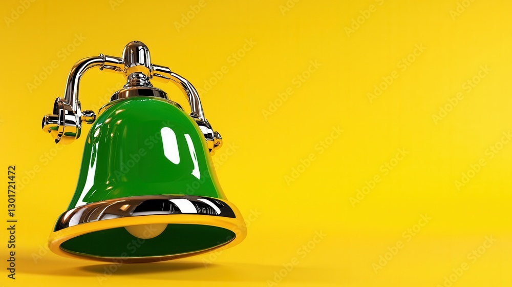 Poster smooth and modern 3d rendered app notification alarm bell icon in sleek design for digital device us