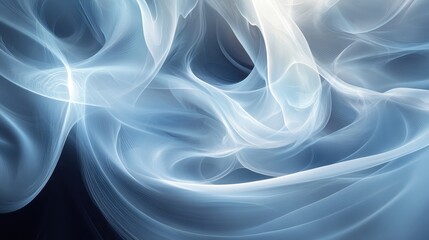Fototapeta premium Ethereal white and blue abstract light swirling pattern