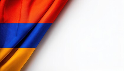 Armenian flag draped elegantly with vibrant colors representing national pride and identity