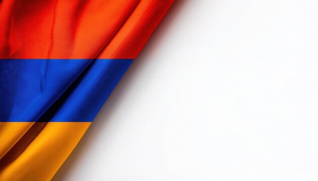 Armenian flag draped elegantly with vibrant colors representing national pride and identity