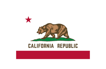 Flag of California, vector. Bear banner of state US
