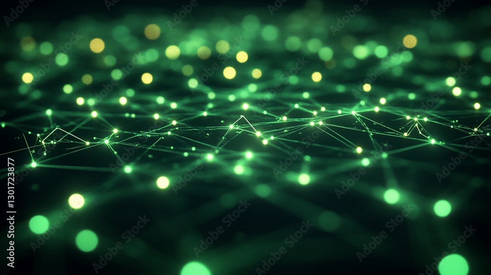 Poster abstract green network connection background.