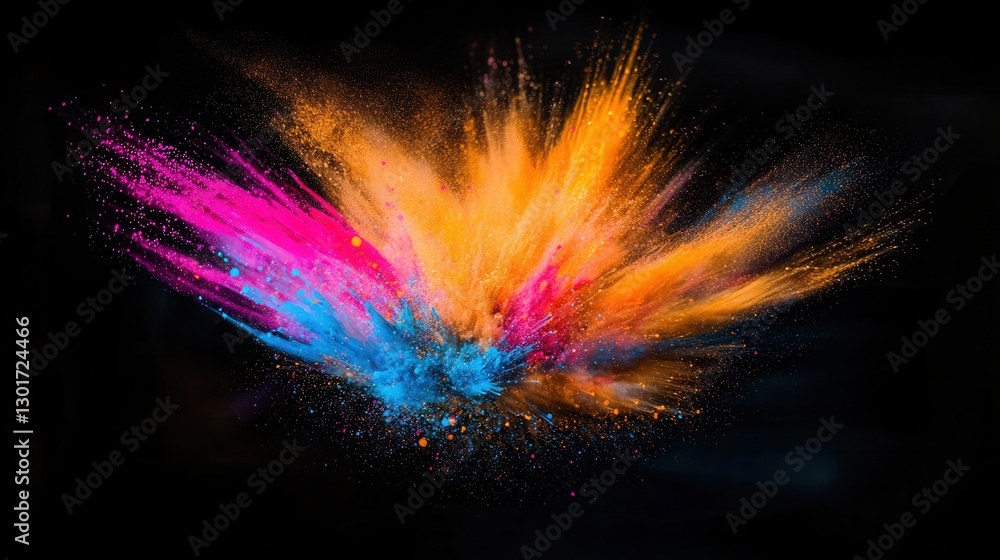 Aufkleber dramatic and vibrant explosion of colorful powder pigments creating a stunning visual display of ene