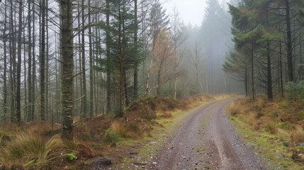 Obraz premium Misty Forest Path