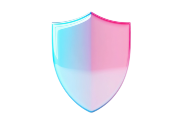 Colorful shield graphic in soft pastel tones, cut out