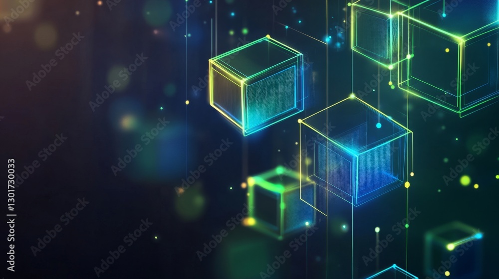 Poster creating a high-tech inspired hexagonal pattern art studio digital artwork creative space artistic v