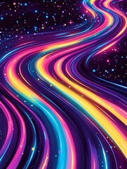 Obraz premium Mesmerizing Blurred Motion Light Streaks in Vibrant Colorful Abstract Digital Background