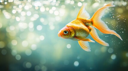 Goldfish dashing through water aquarium animal behavior underwater world close-up lively movements