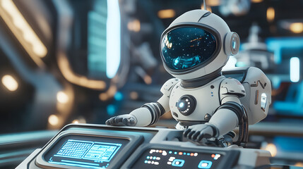 Astronaut cartoon Operating equipment