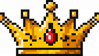 Crown Pixel art vector illustration. Generated image