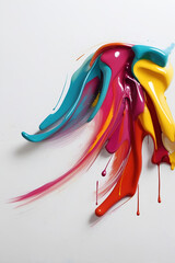 Abstract colorful paint splash on white background. Vibrant artistic expression. Illustration