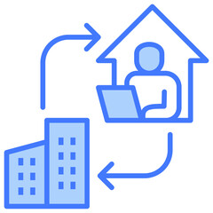 Hybrid Work Blue Icon