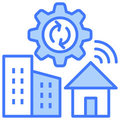 Hybrid Work Blue Icon