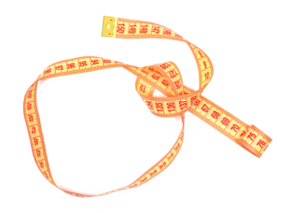 Metric measuring tape isolated on white background	