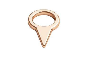 Marker symbol in glossy gold color on display, cut out