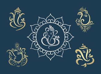 Ganesha, Aum, Hindu wedding card, Diwali, India	