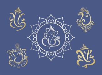 Ganesha, Aum, Hindu wedding card, Diwali, India	