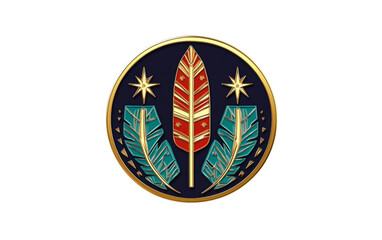 Waitangi Day decorative pin honoring New Zealand history. Isolated on transparent background.