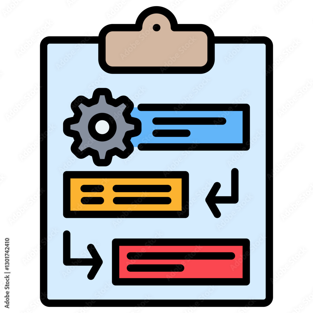 Poster workflow lineal color icon