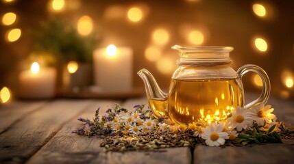 Relaxing Foot Soak with Tea Leaves and Oils in Spa Room