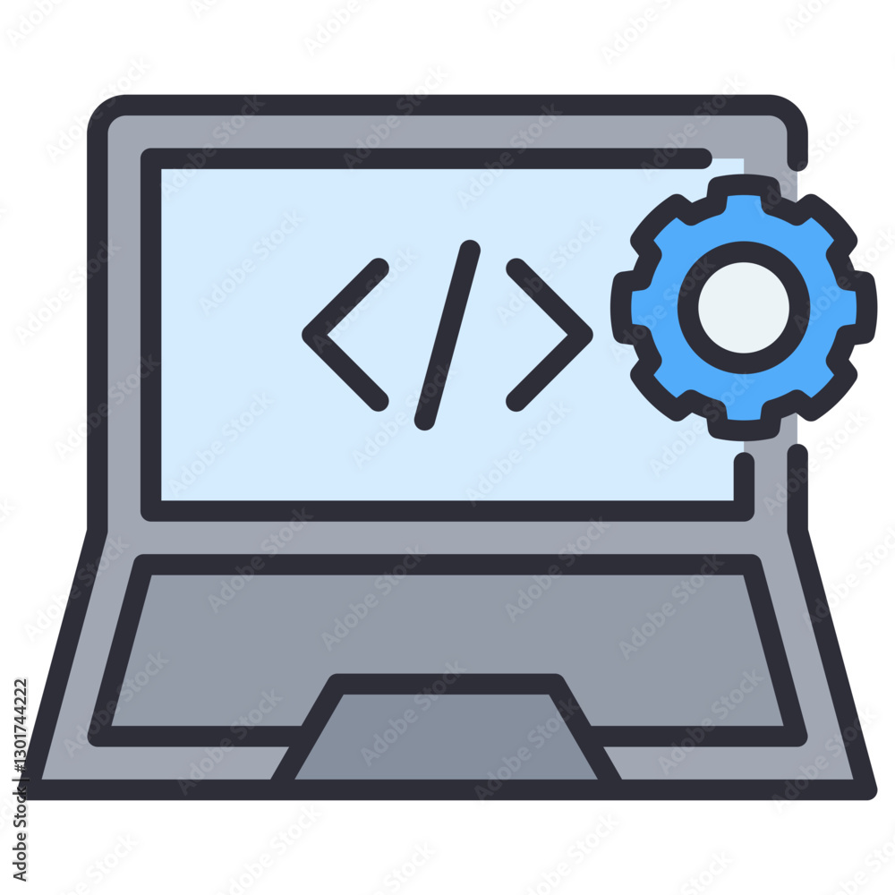 Poster Software Development Lineal Color Icon