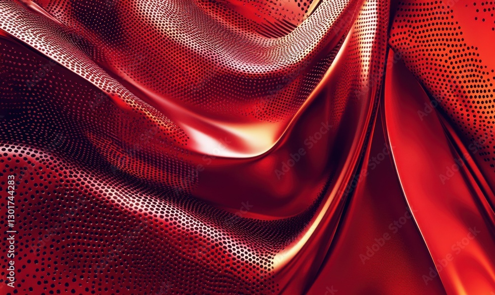 Aufkleber abstract red textured surface with intricate patterns and metallic highlights, evoking energy and pa