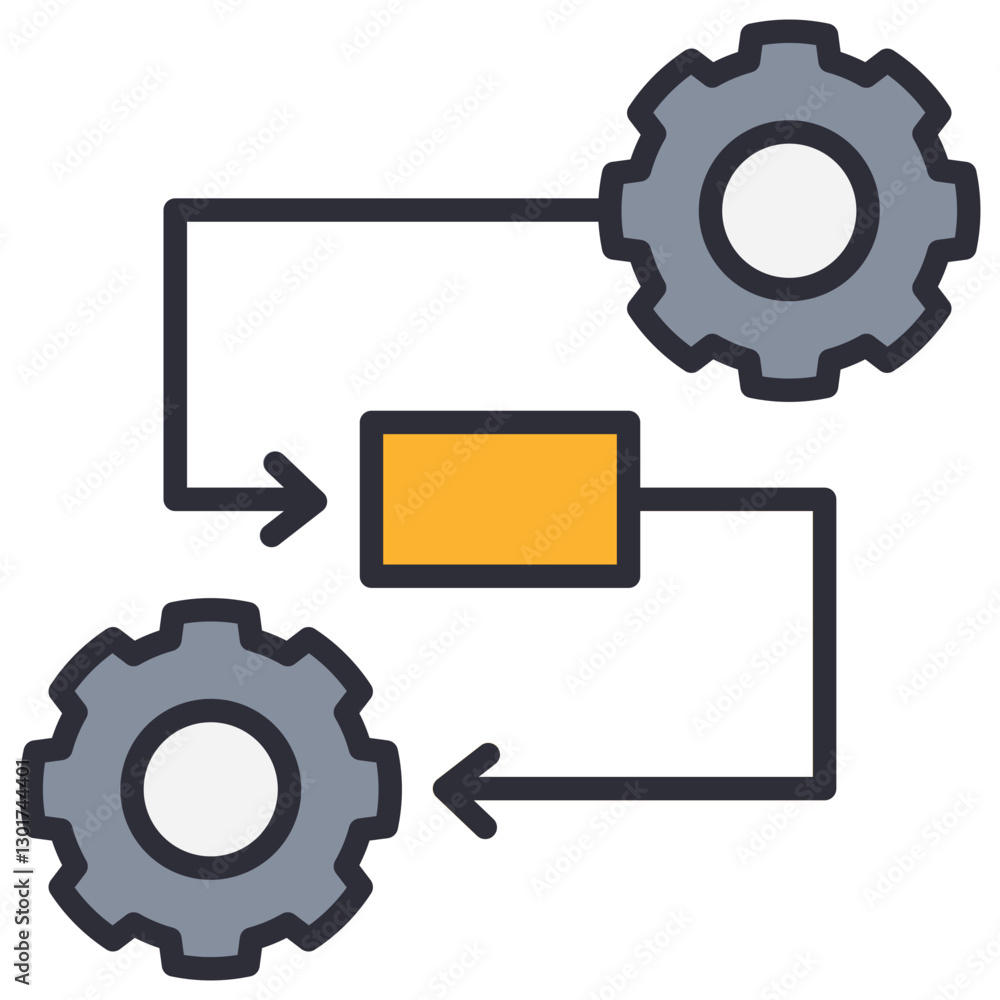 Poster Automation Lineal Color Icon