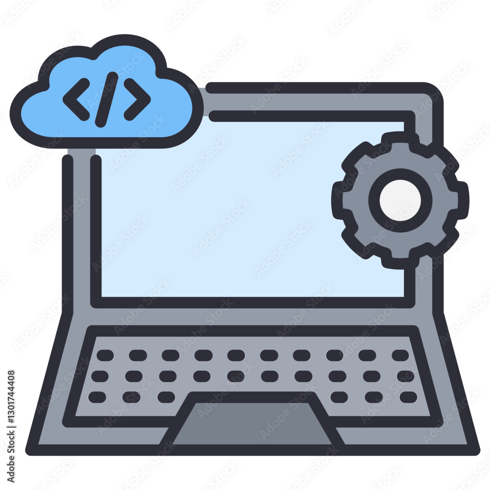 Poster software lineal color icon