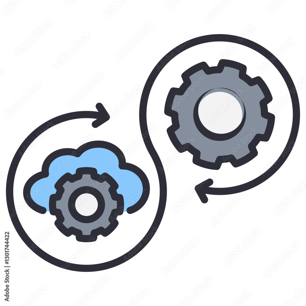 Poster Devops Lineal Color Icon