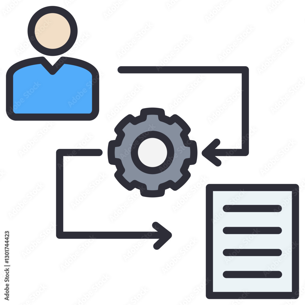 Poster Workflow Lineal Color Icon