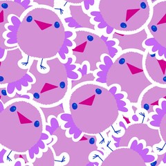 Easter chicken and eggs seamless birds pattern for wrapping paper and fabrics