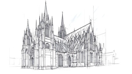Fototapeta premium Intricate gothic cathedral architectural design with filigreed detailing high resolution picture