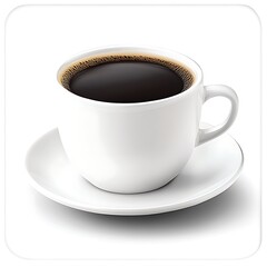 Obraz premium A white ceramic coffee cup filled with dark aromatic liquid beverage