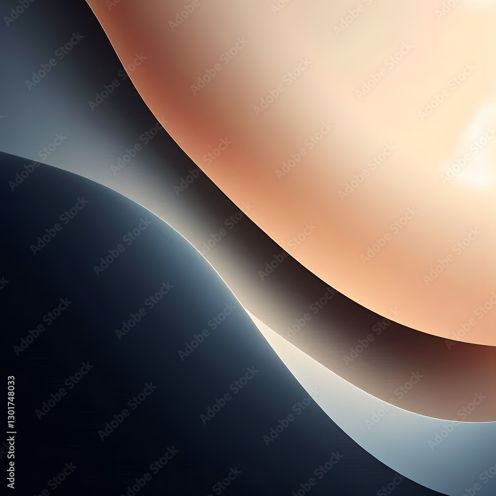 Poster a subtle dance of light and shadow, abstract forms intertwine in a minimalist composition of soft cu