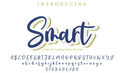 Smart Font Stylish brush painted an uppercase vector letters, alphabet, typeface