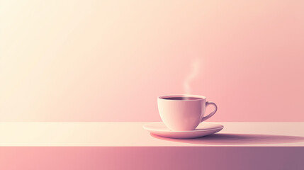 cup of coffee on red background