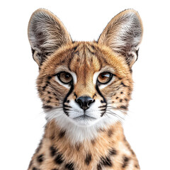 Obraz premium Serval isolated on transparent background, PNG