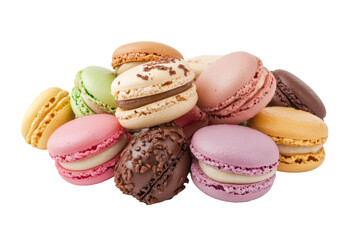 Obraz premium Colorful assortment of macarons on display, cut out