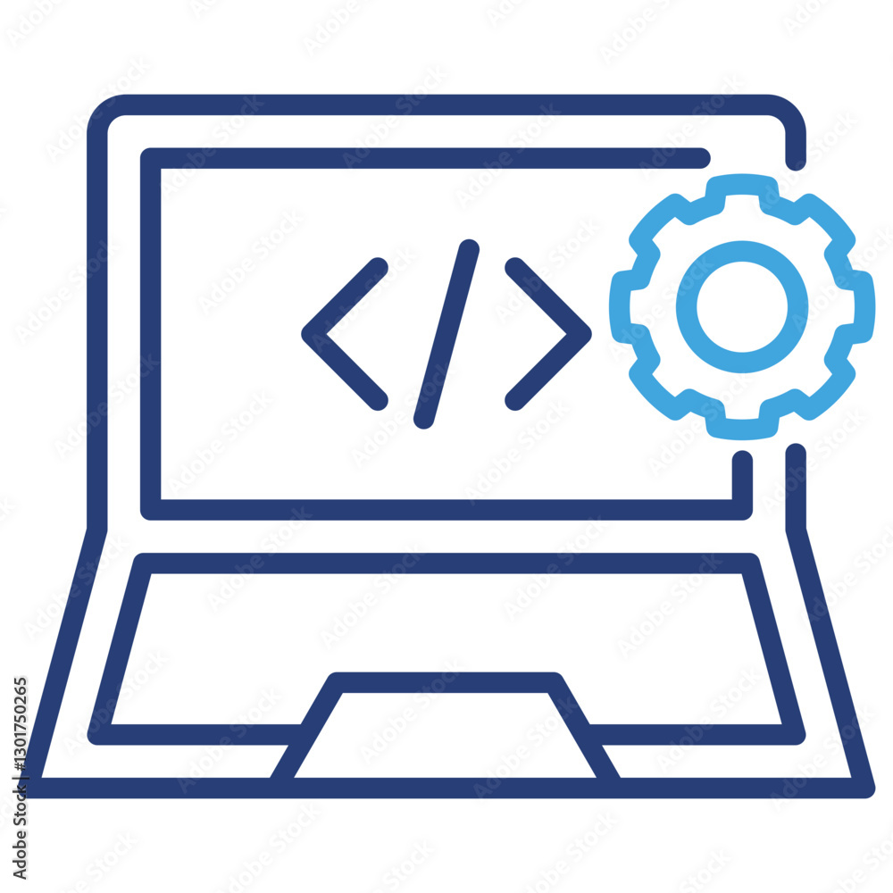 Poster software development dual tone icon