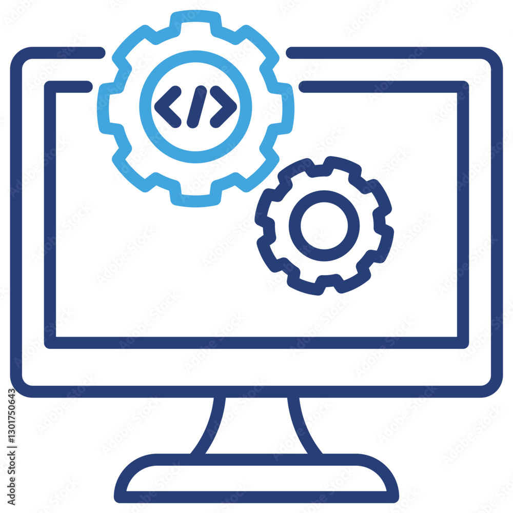 Poster software development dual tone icon