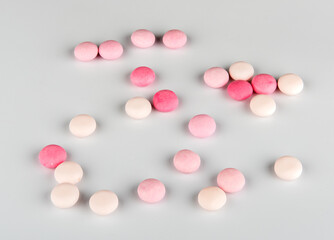pink and white pills