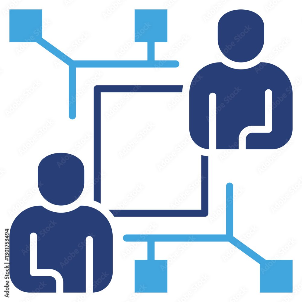Poster connection two color icon