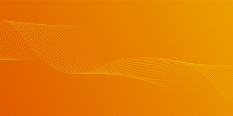 Abstract glowing wave lines on orange background. Dynamic wave pattern. Modern flowing wavy lines. Futuristic technology concept. Suit for banner, poster, cover, brochure, flyer, website