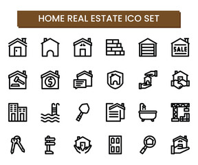 Real estate home house icon set for your element