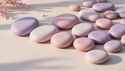 Charming Purple Rocks with Pink Petals