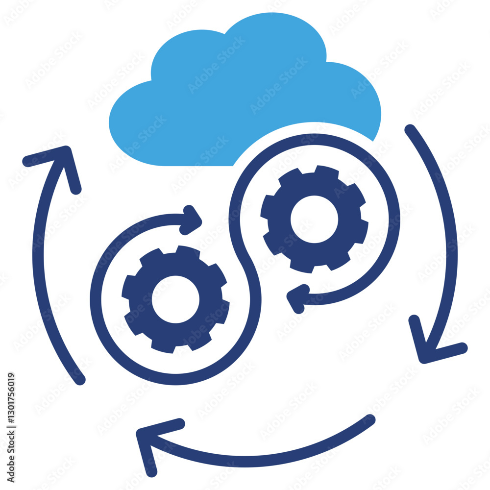 Aufkleber devops two color icon