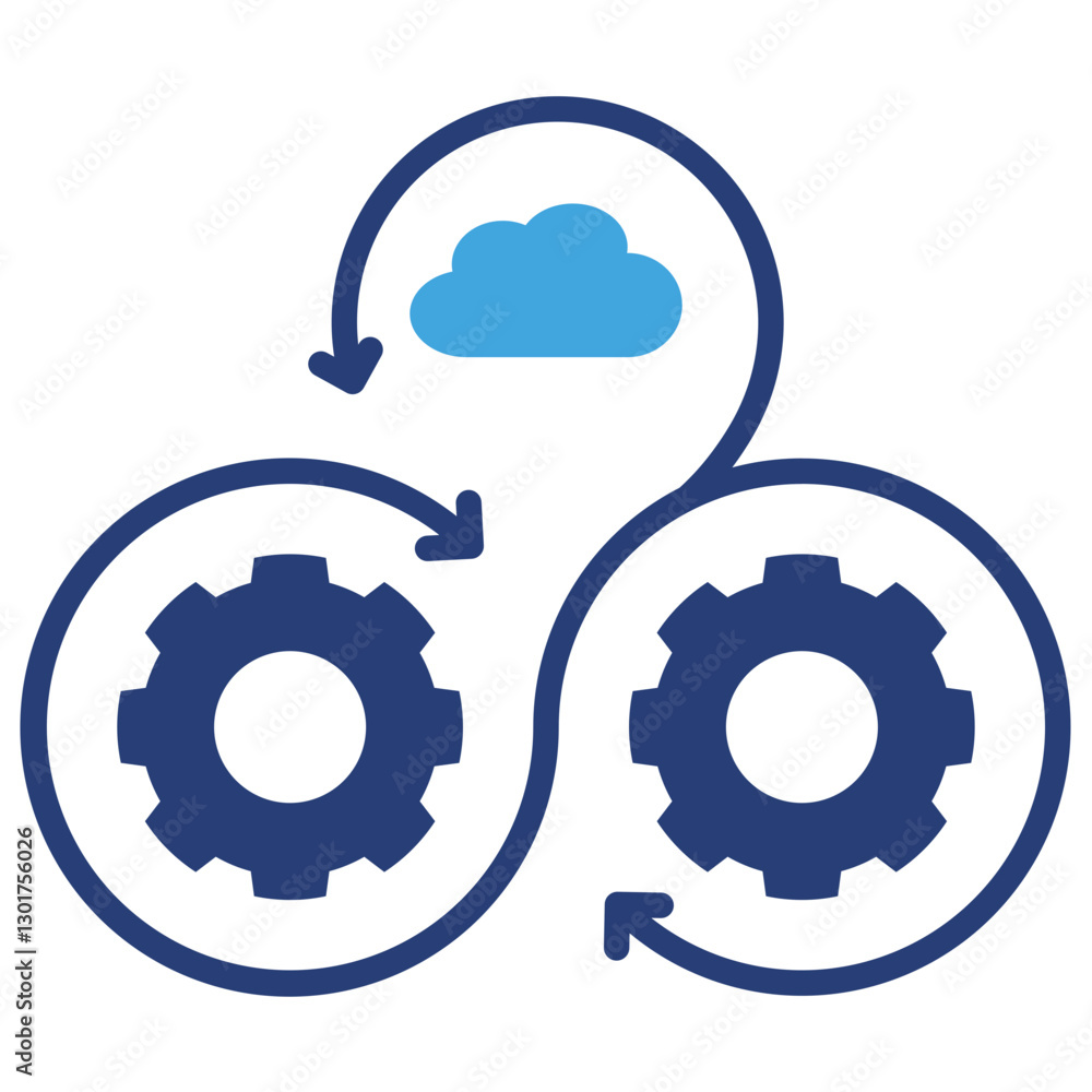 Poster devops two color icon