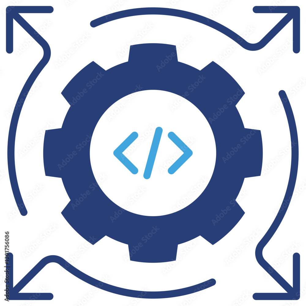 Poster devops two color icon